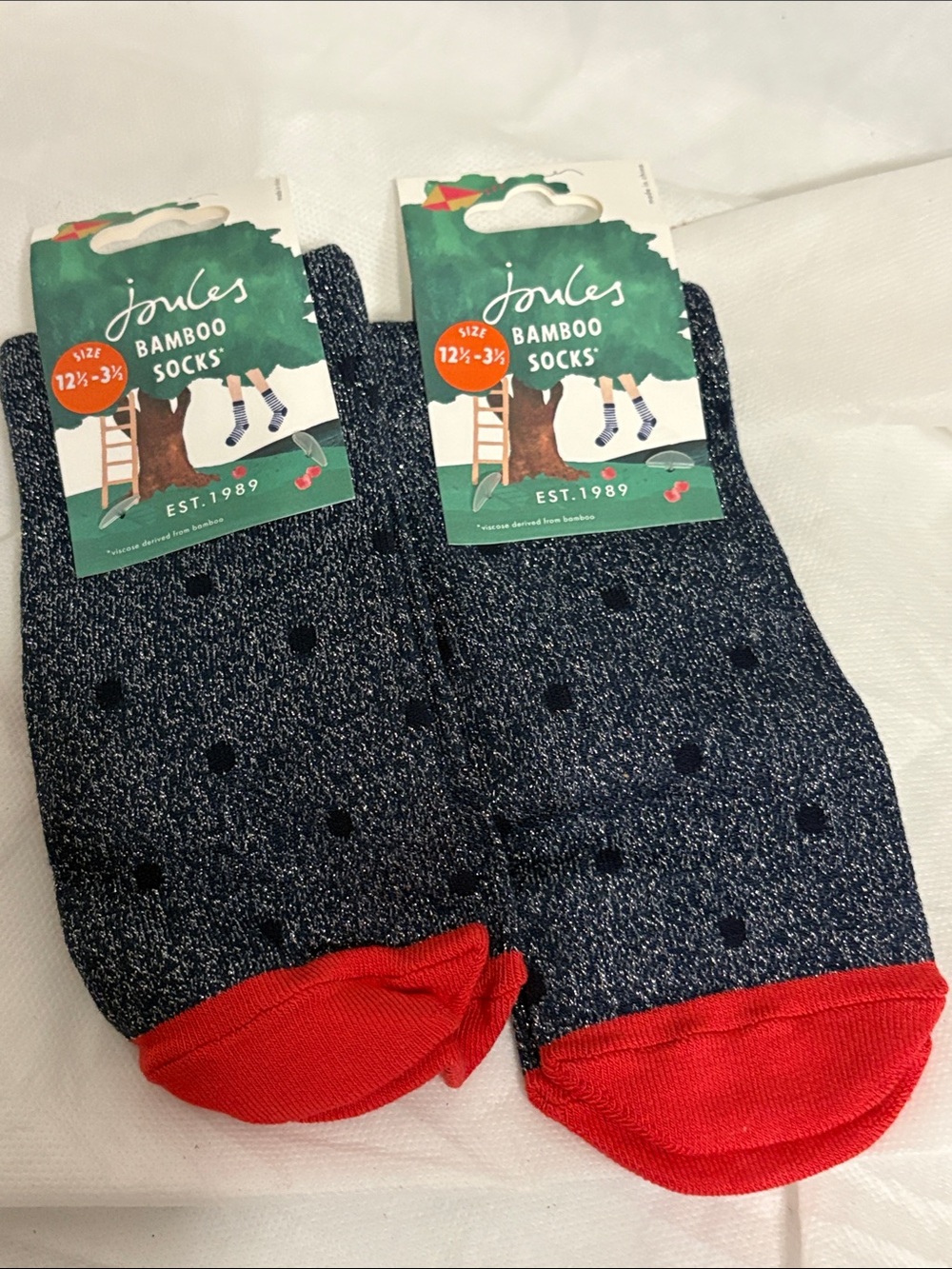 Joules kids Bamboo Socks size 12-3 NWT 2 pairs